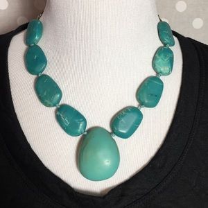 Turquoise costume statement necklace
